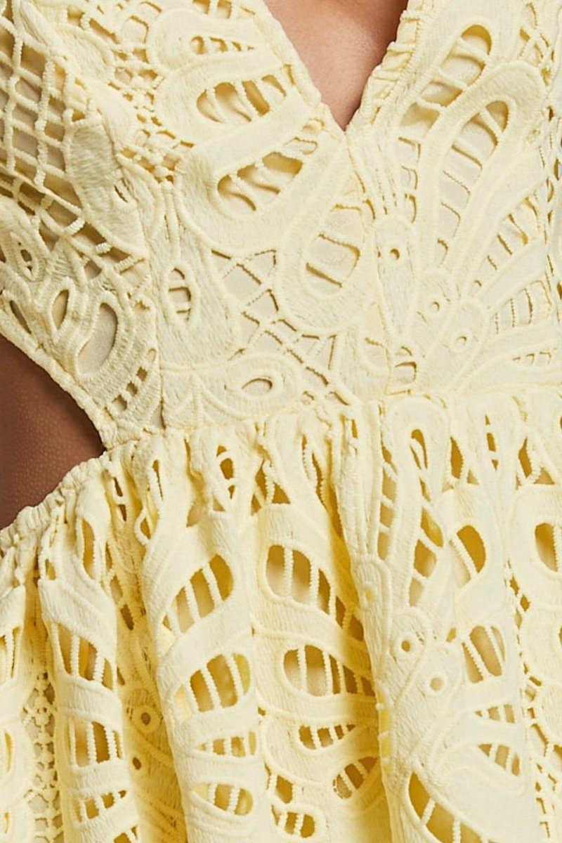 Embroidered Sandra Lace Cut-out Midi Dress