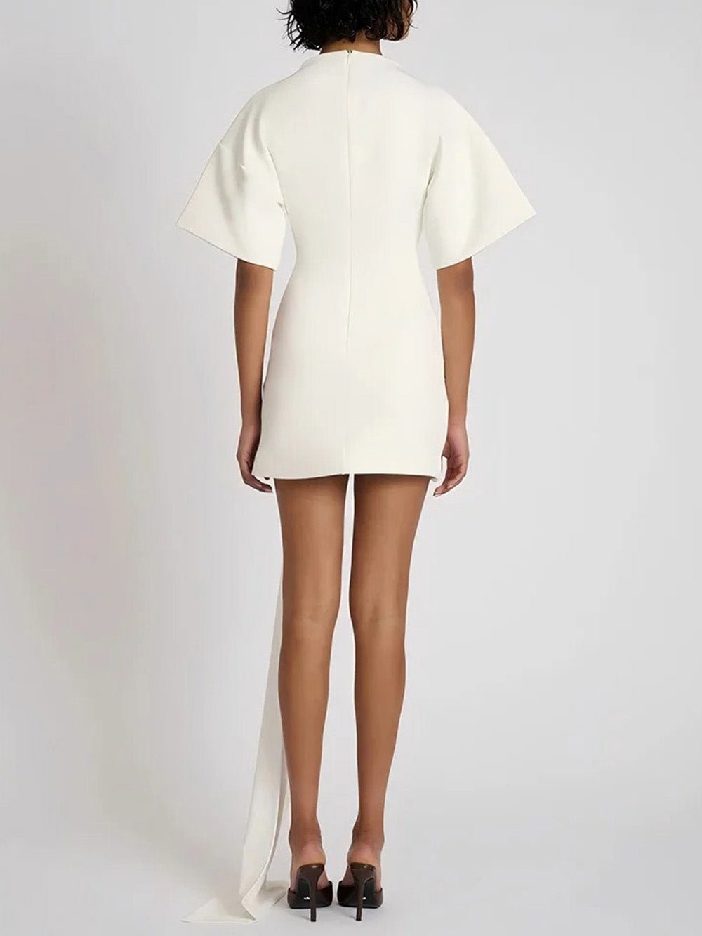 Ruched Serena Metal-Detail Mini Dress