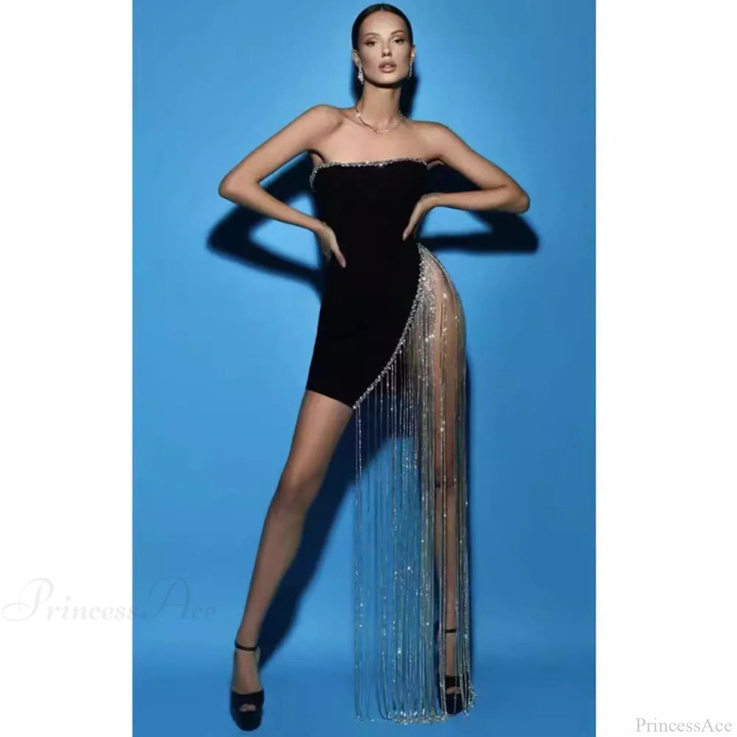Chic Strapless Slit Bandage Mini Prom Dress