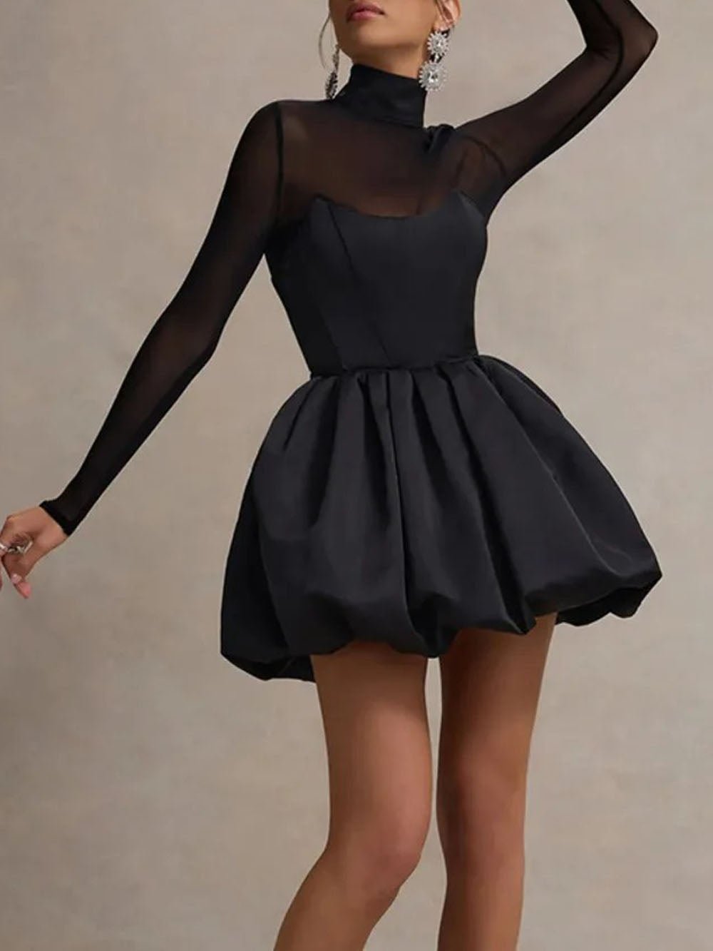 Long Sloane Sleeve Mini Dress
