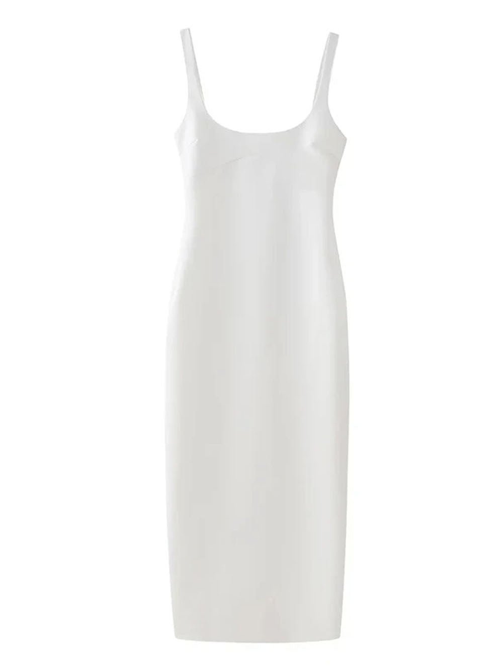 Back Sofia Slit Solid Midi Dress