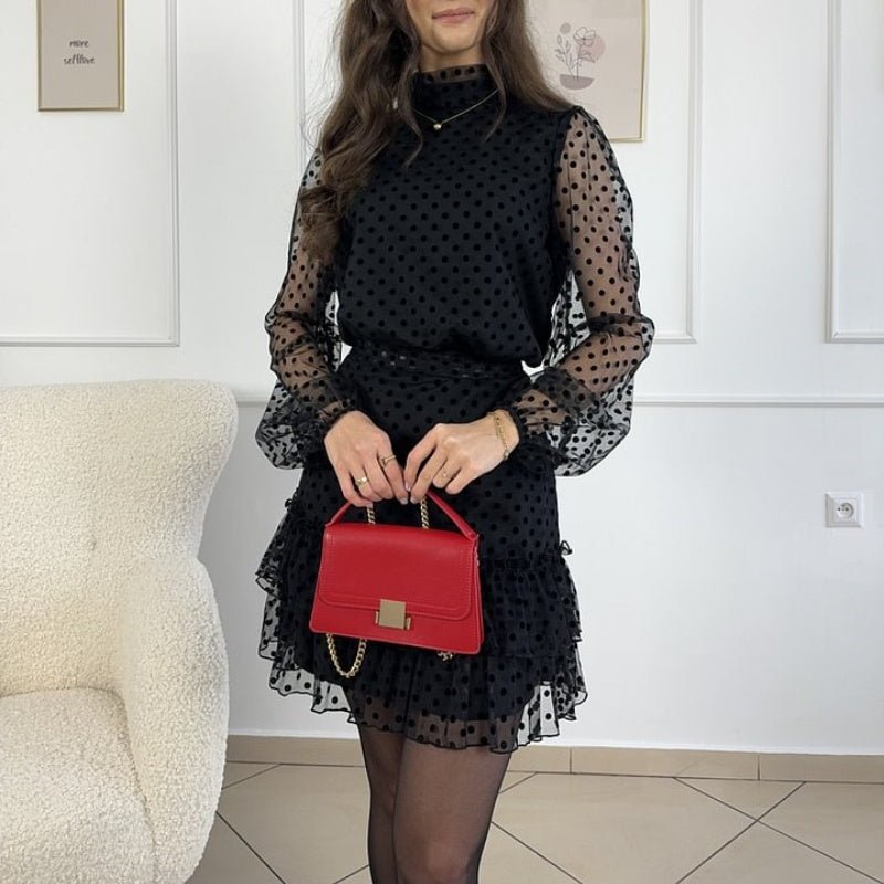 Amelia Refined Polka Dot Mini Dress for Women Trendy Daily Look