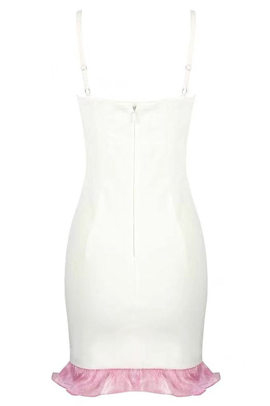 Sequined Starfish Sequin Bandage Cocktail Party Mini Dress - White