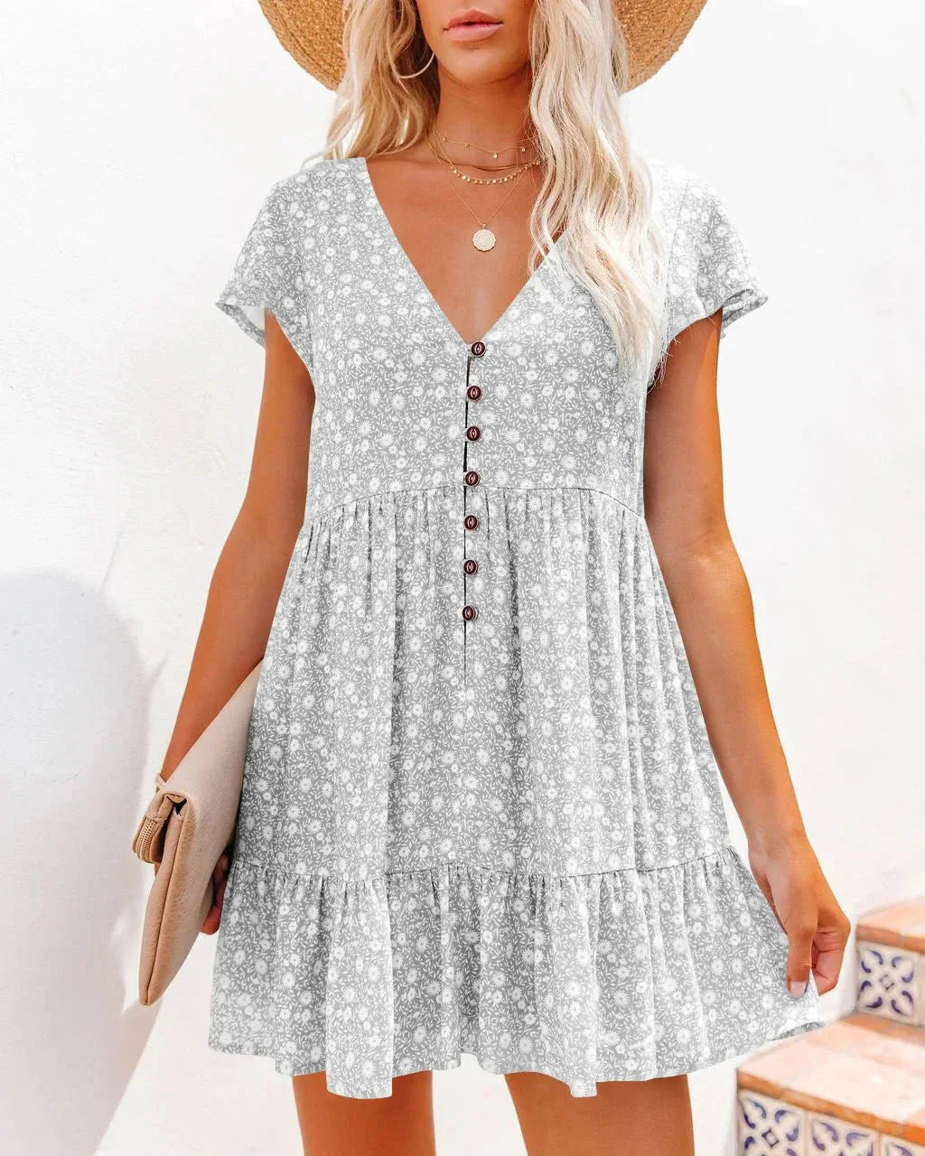 Boho Debora Mini Dress with Ruffles for Women Stylish Outfit