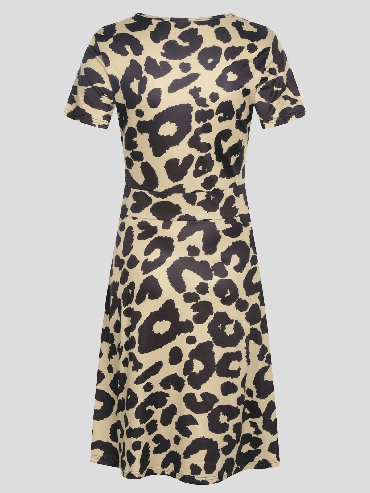 neck V Short sleeved Sun Flower Print Dress