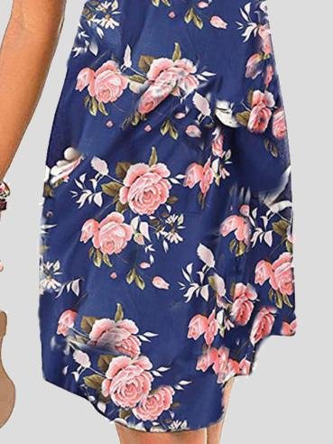 neck V Sleeveless Print Mini Dress