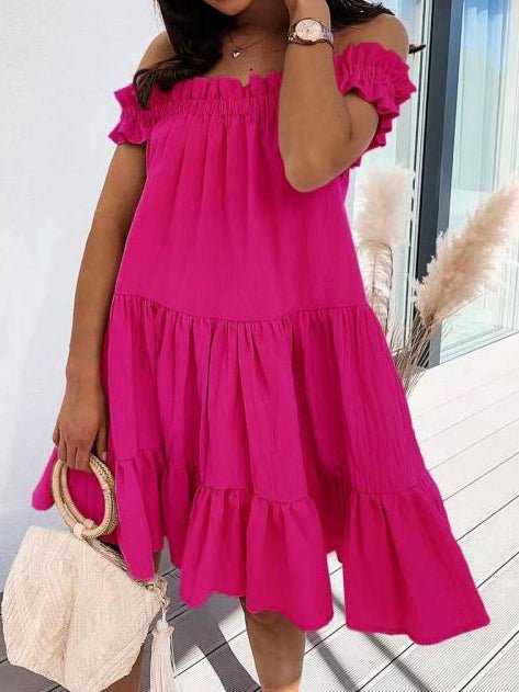 One Loose Word Collar Ruffle Dress