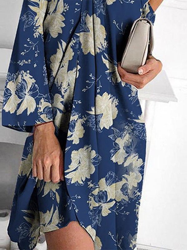 Halter Printed Off Shoulder Irregular Dress
