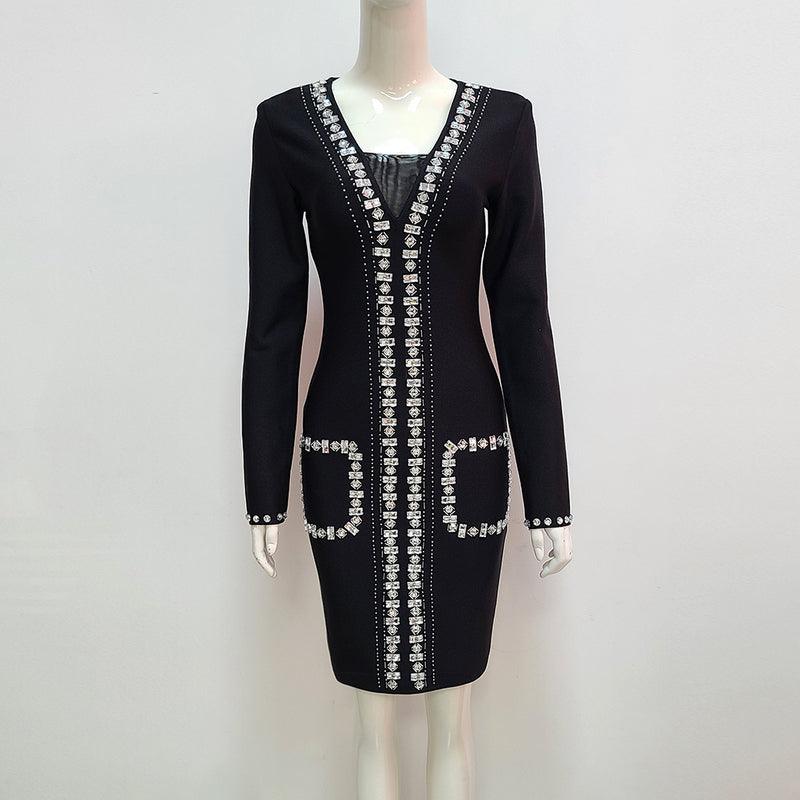 Embellished Zelia Long Sleeves Mini Dress