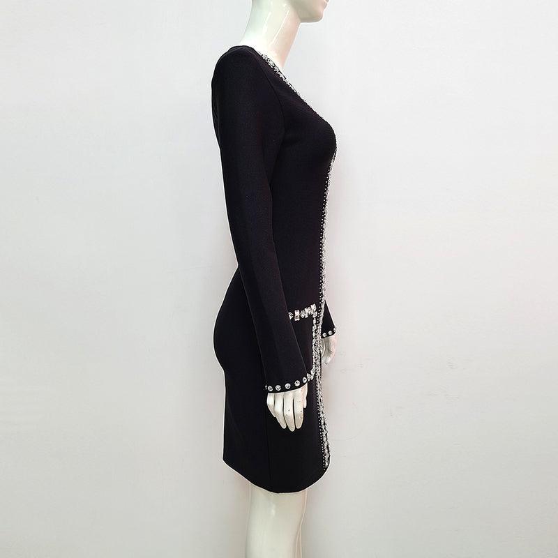 Embellished Zelia Long Sleeves Mini Dress