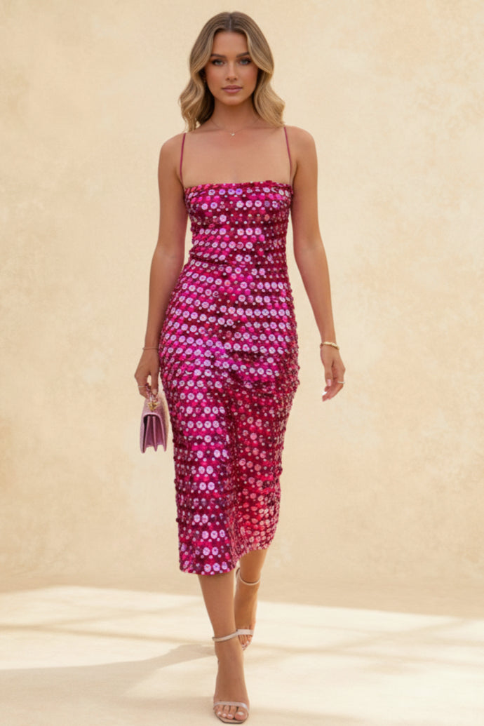 Versatile Sequin Stylish Irregular Midi Dress