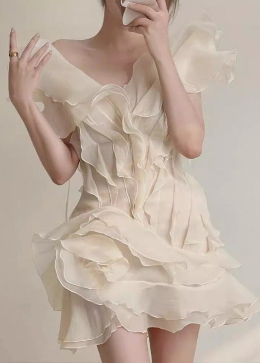 - Aurelia Ruffled Organza Mini Dress