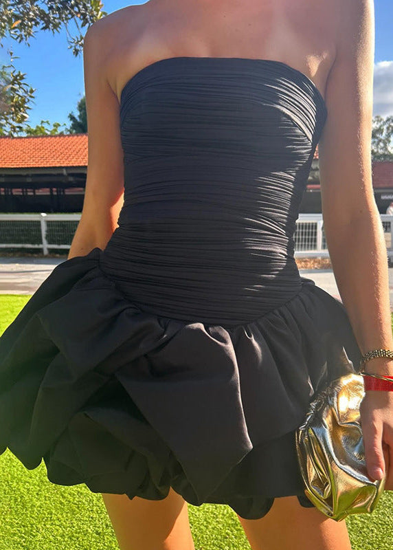 Strapless Celeste Bubble Mini DressRuched Bodice Party Silhouette