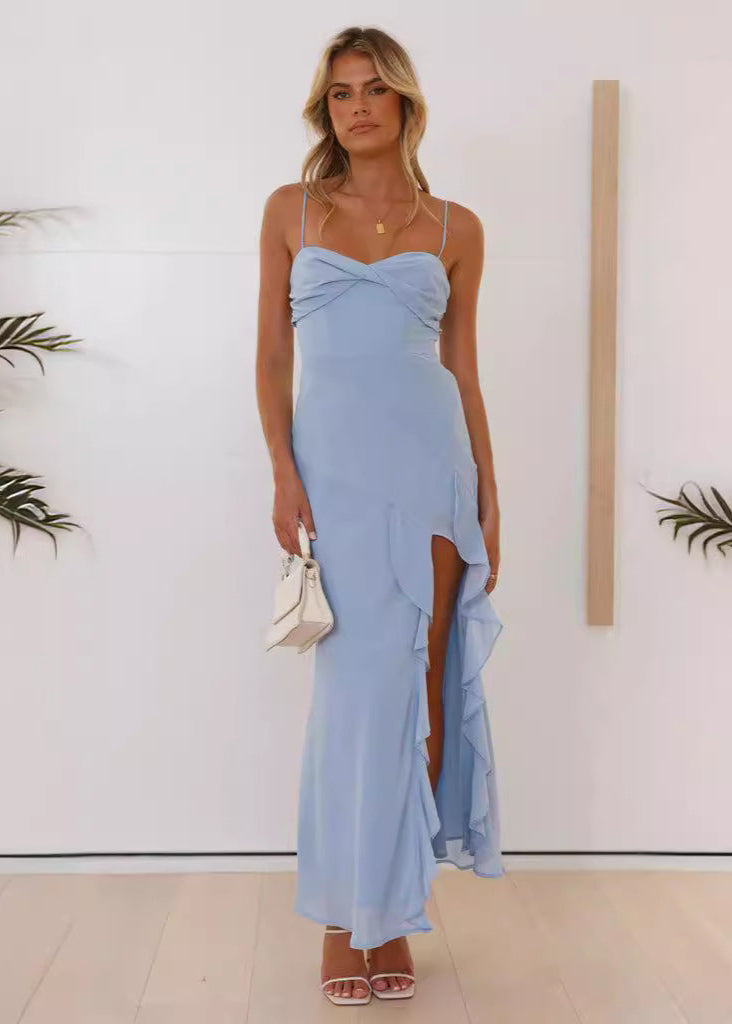 Seraphina Ruffled Slit Maxi Dress