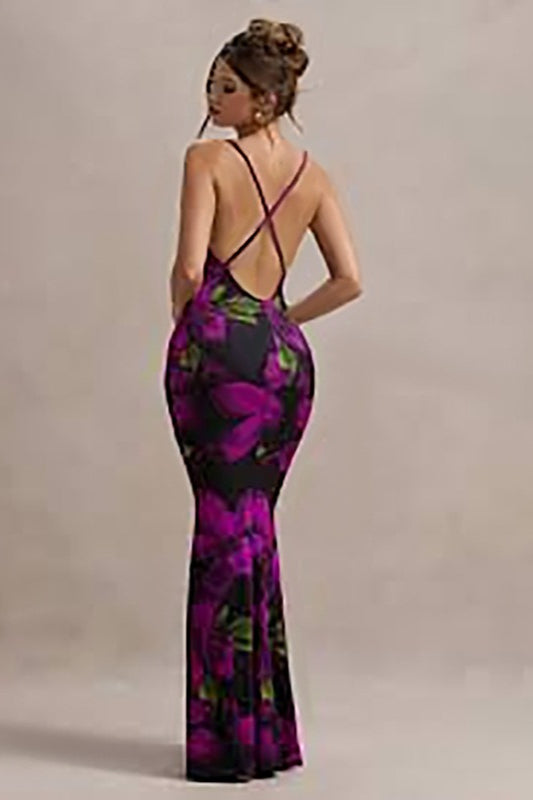 Floral Edition CrossStrap Maxi Party Dress