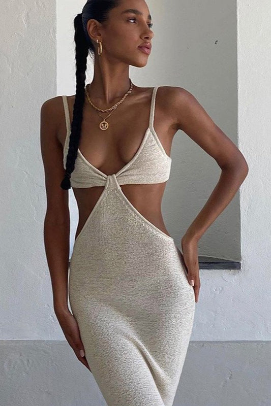 Glamorous Bodycon Vacation Knit Maxi Boho Dress