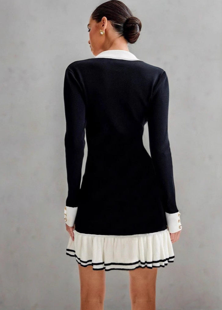 Contrast Celeste Trim Knit Dress