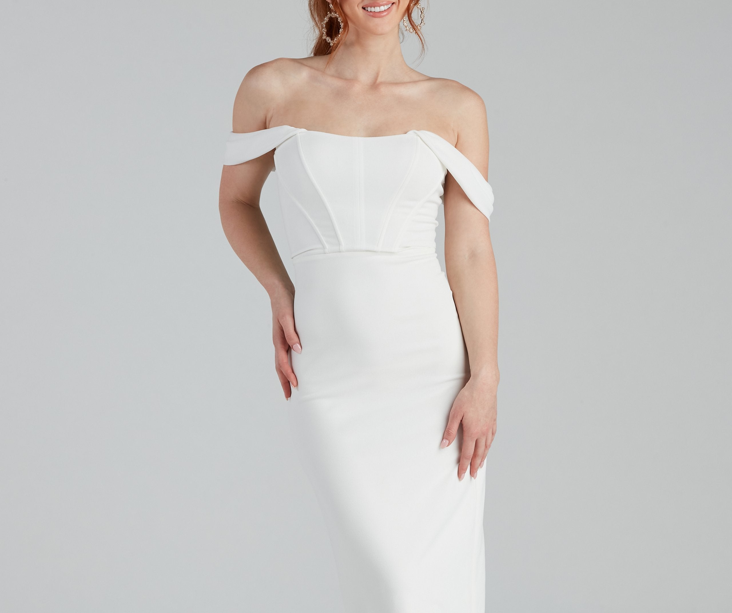 Sheila Crepe Corset Midi Sophisticated Dress