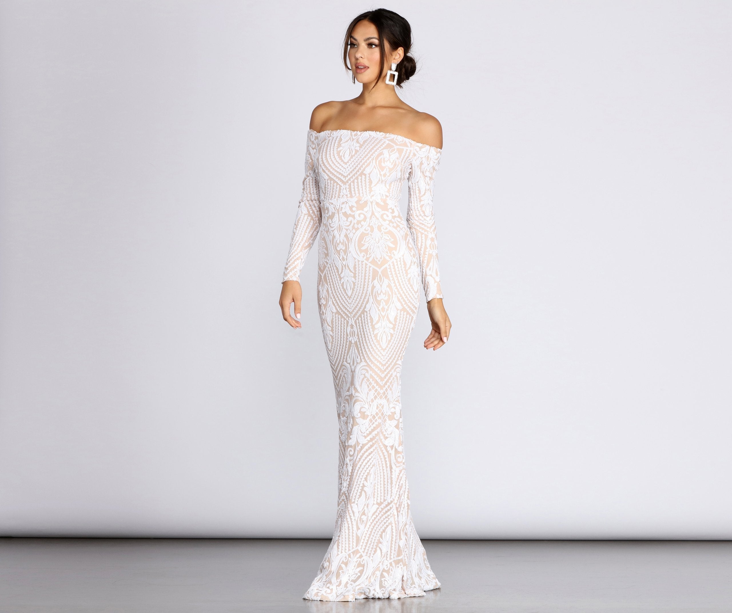 Sierra Sequin Off The Shoulder Stylish Dress