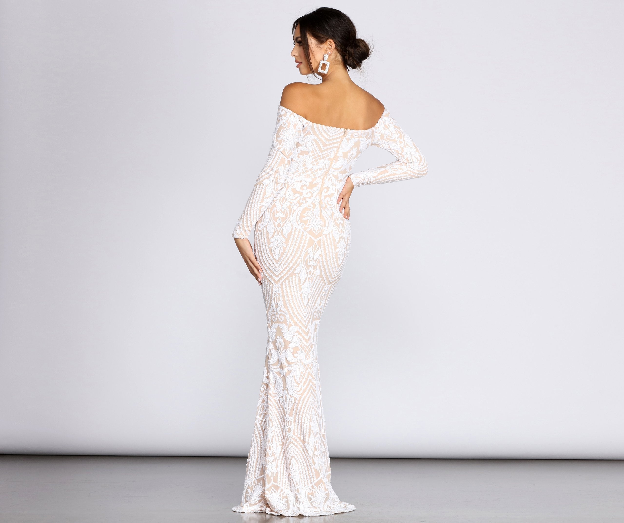 Sierra Sequin Off The Shoulder Stylish Dress