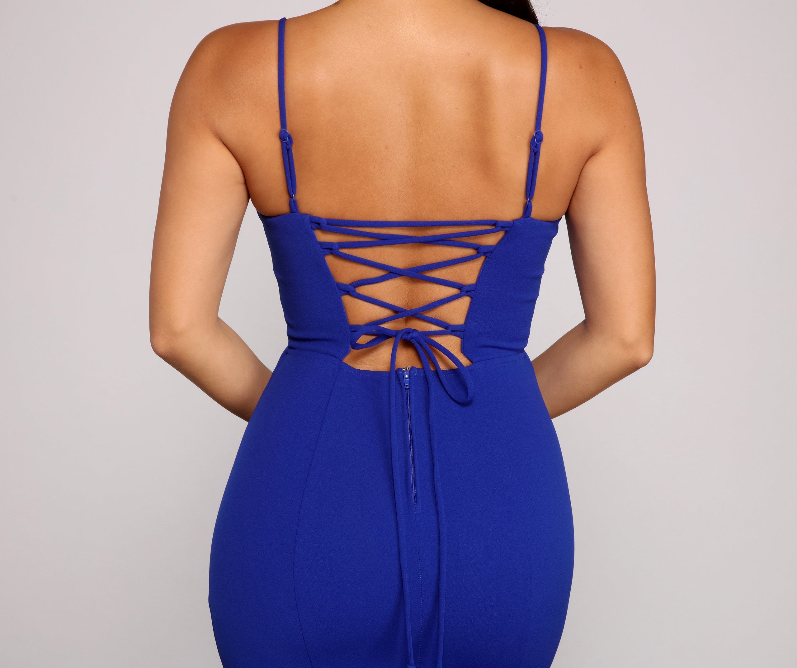 Leighton Stylish Lace Up Crepe Dress