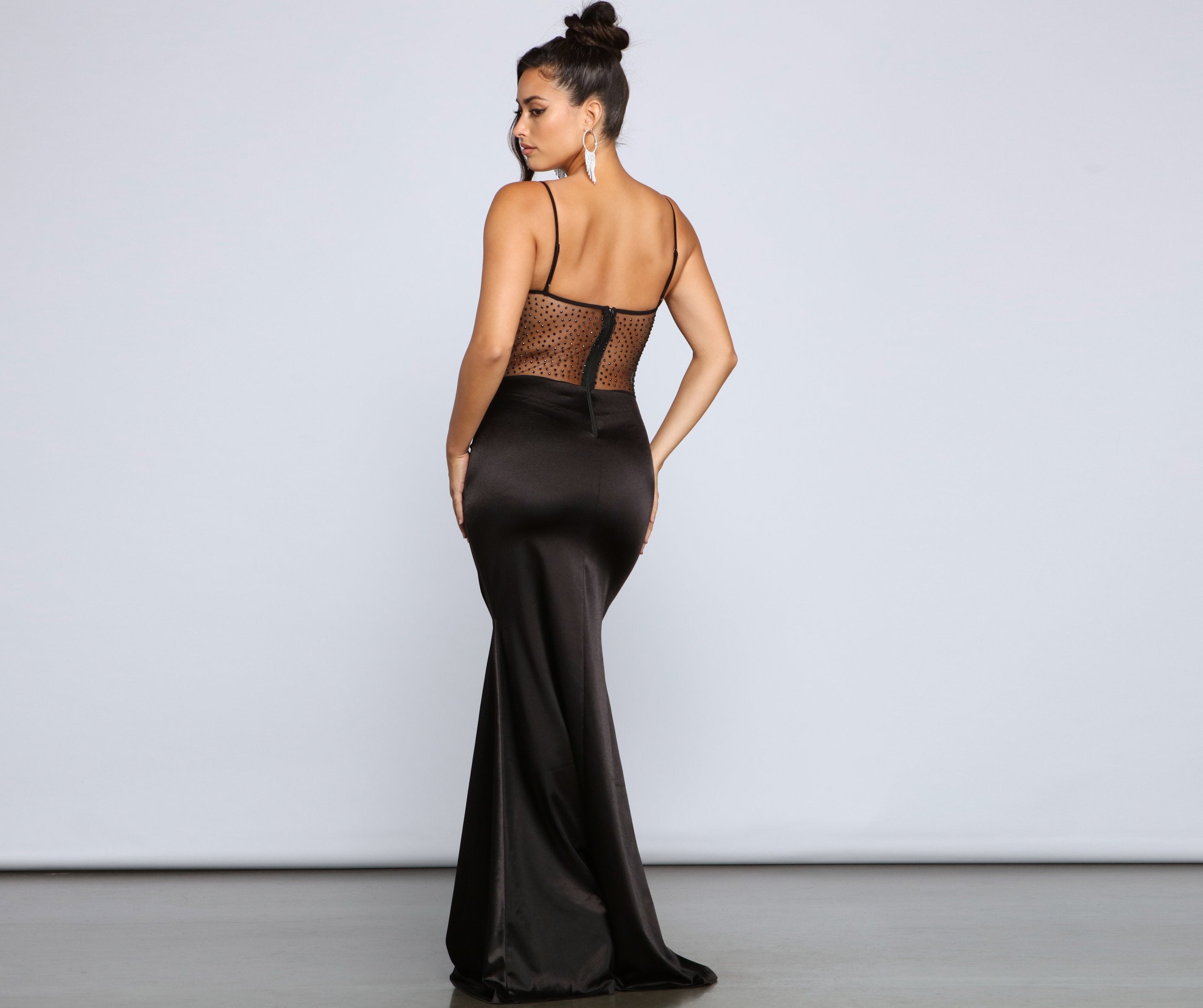 Larissa Stylish Heat Stone Satin Dress