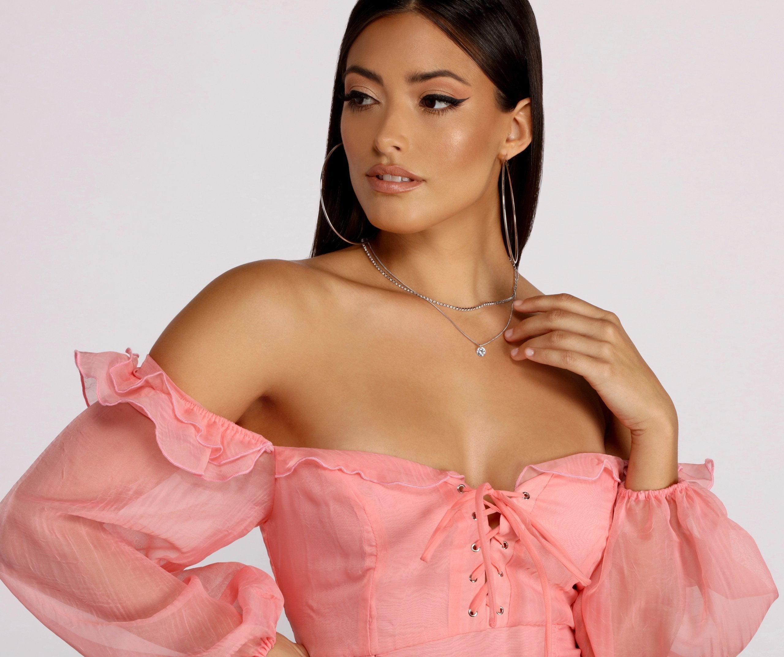 Be Lace Real Organza Sleeve Mini Dress