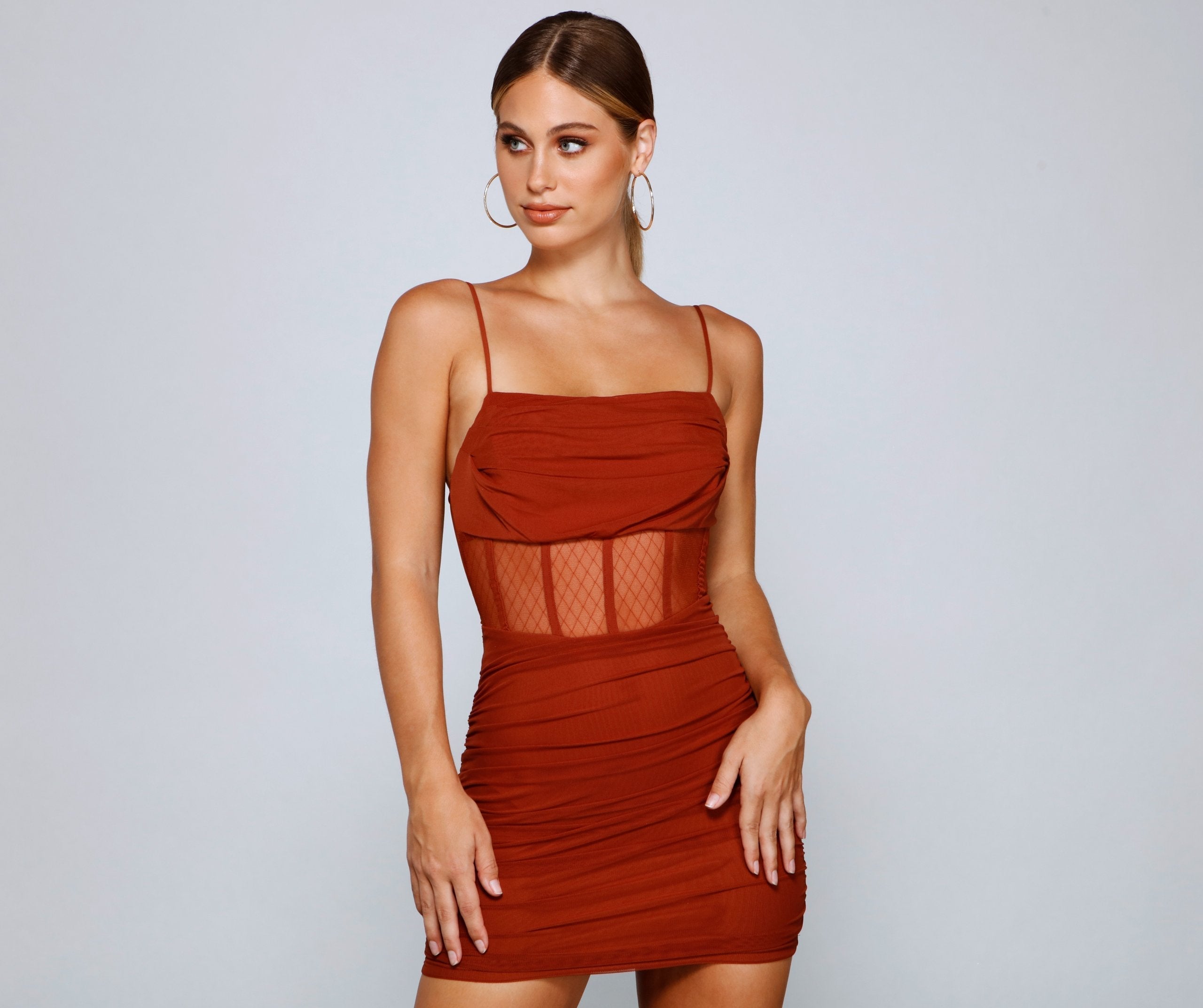 And Sheer Stunning Corset Mini Dress
