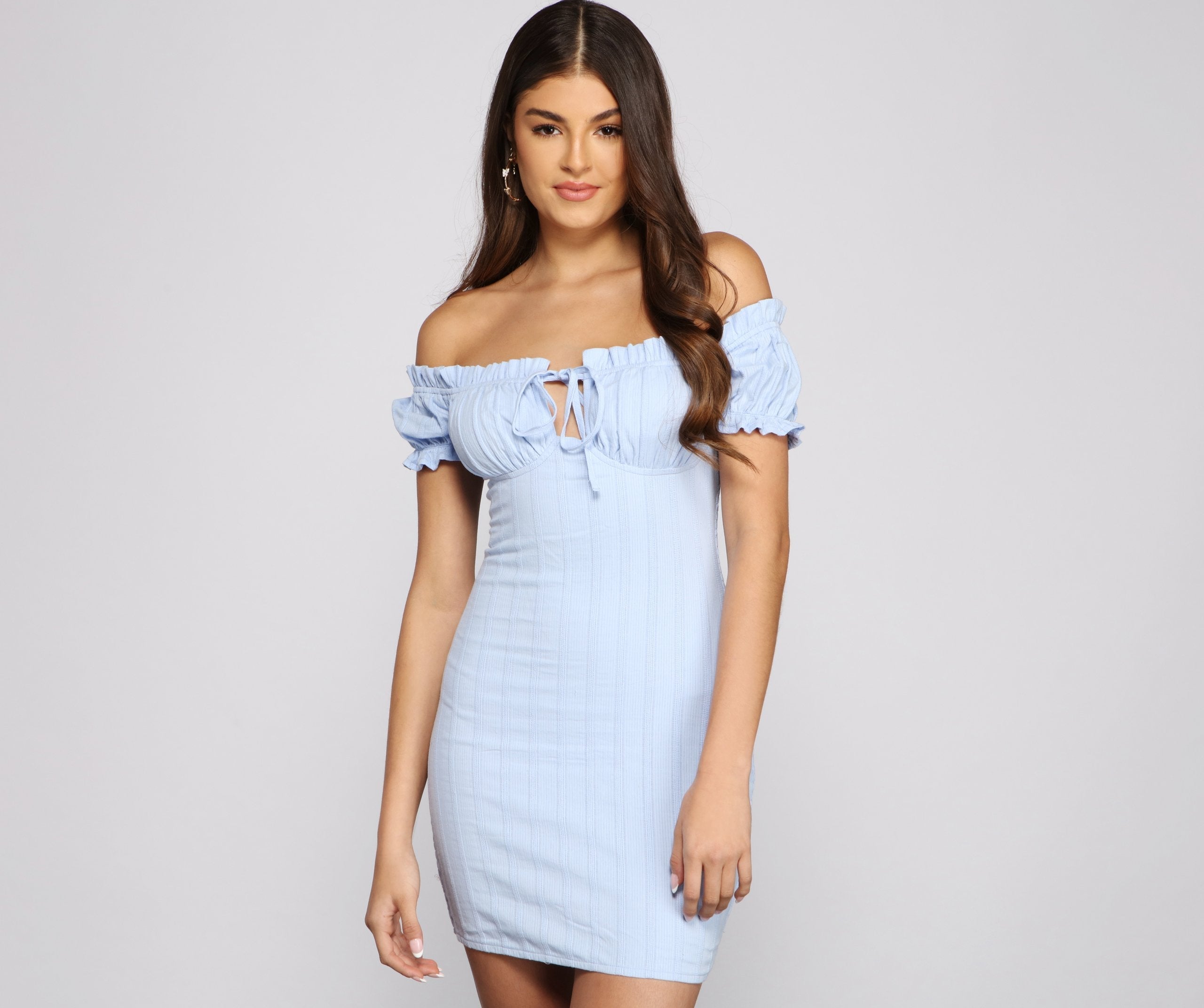 Fab So Ruffled And Smocked Mini Dress
