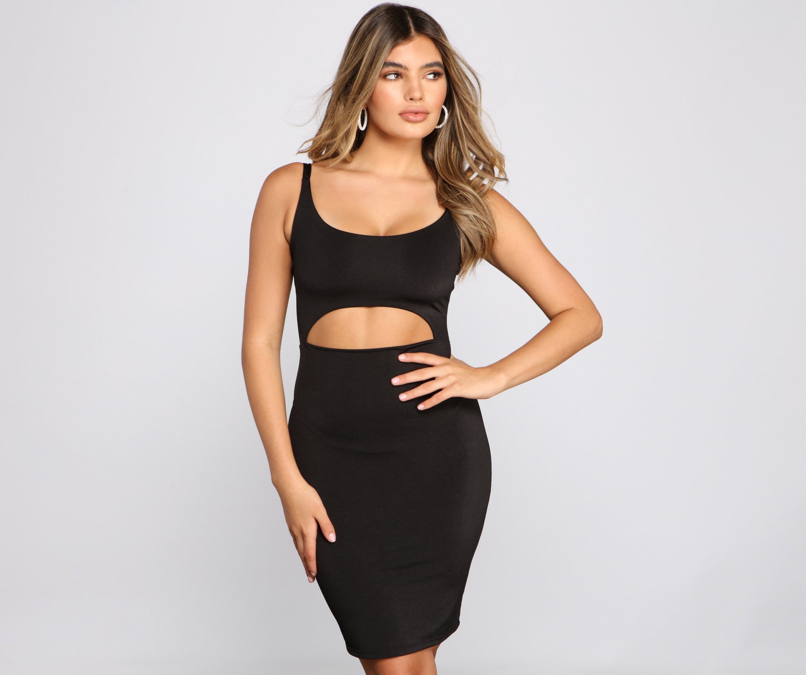 In Sleek Satin Sleeveless Mini Dress