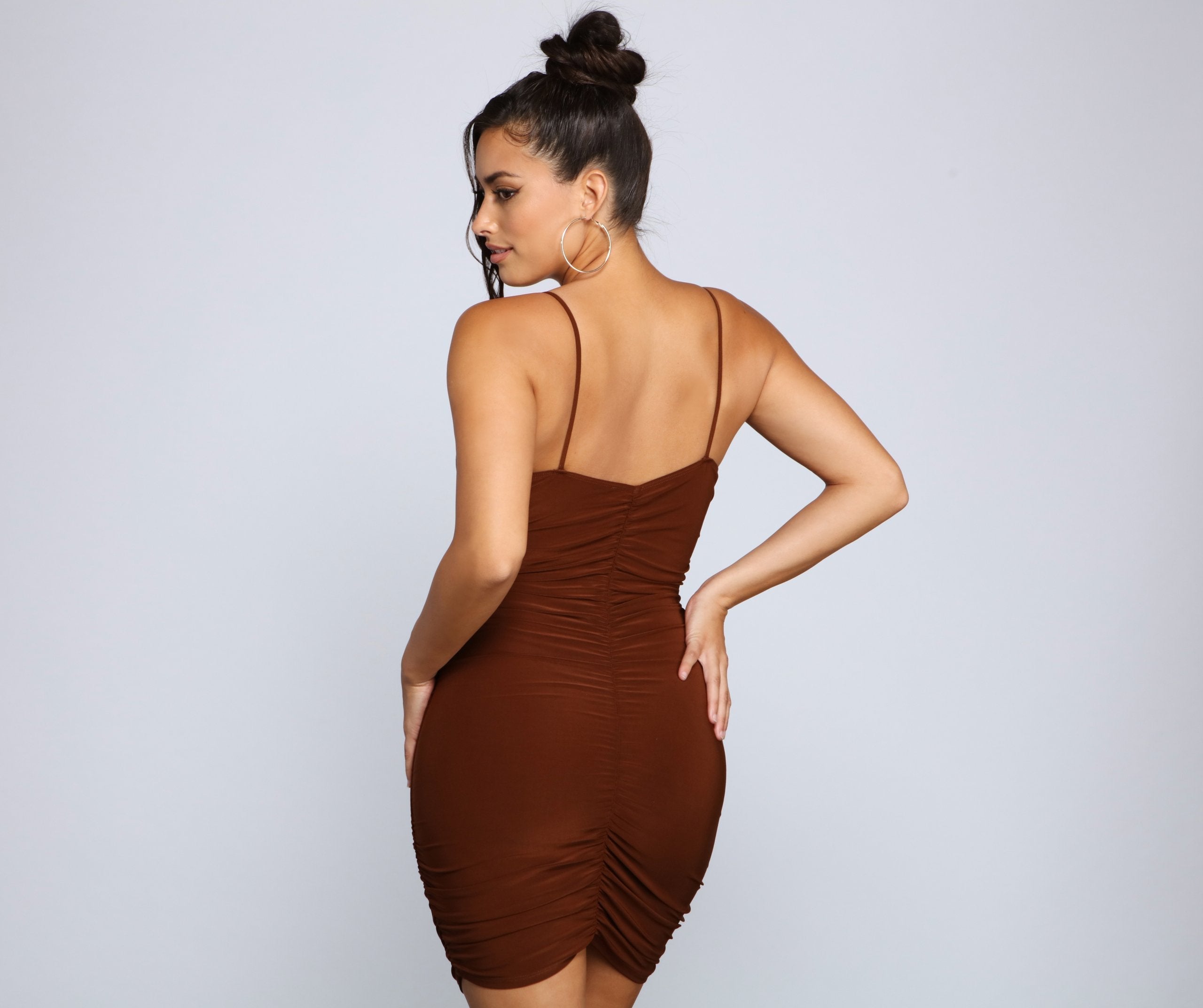 And Simple Chic Ruched Mini Dress