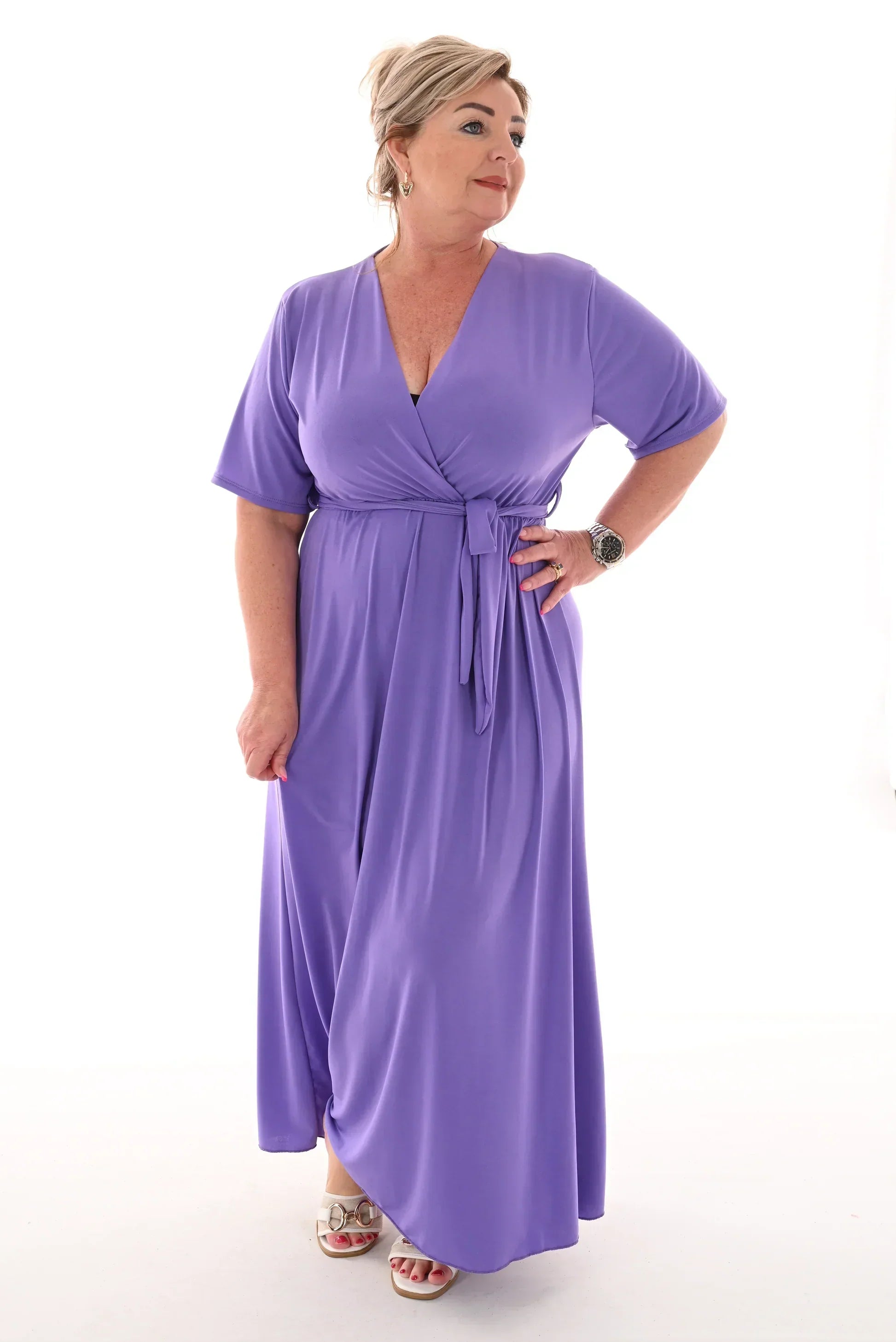 Leila Minimalist Maxi Dress Travel with Belt Premium Edit