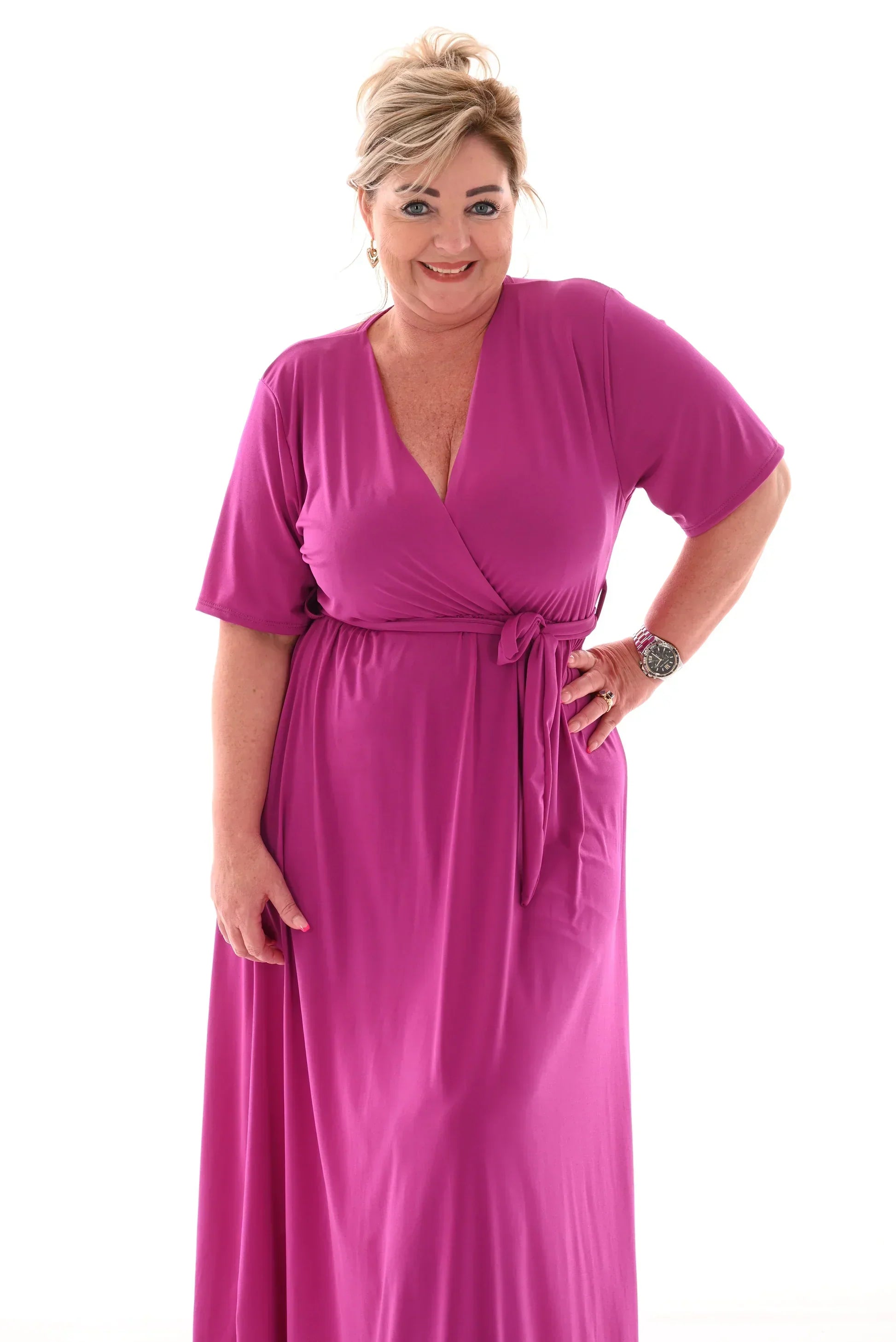 Leila Minimalist Maxi Dress Travel with Belt Premium Edit