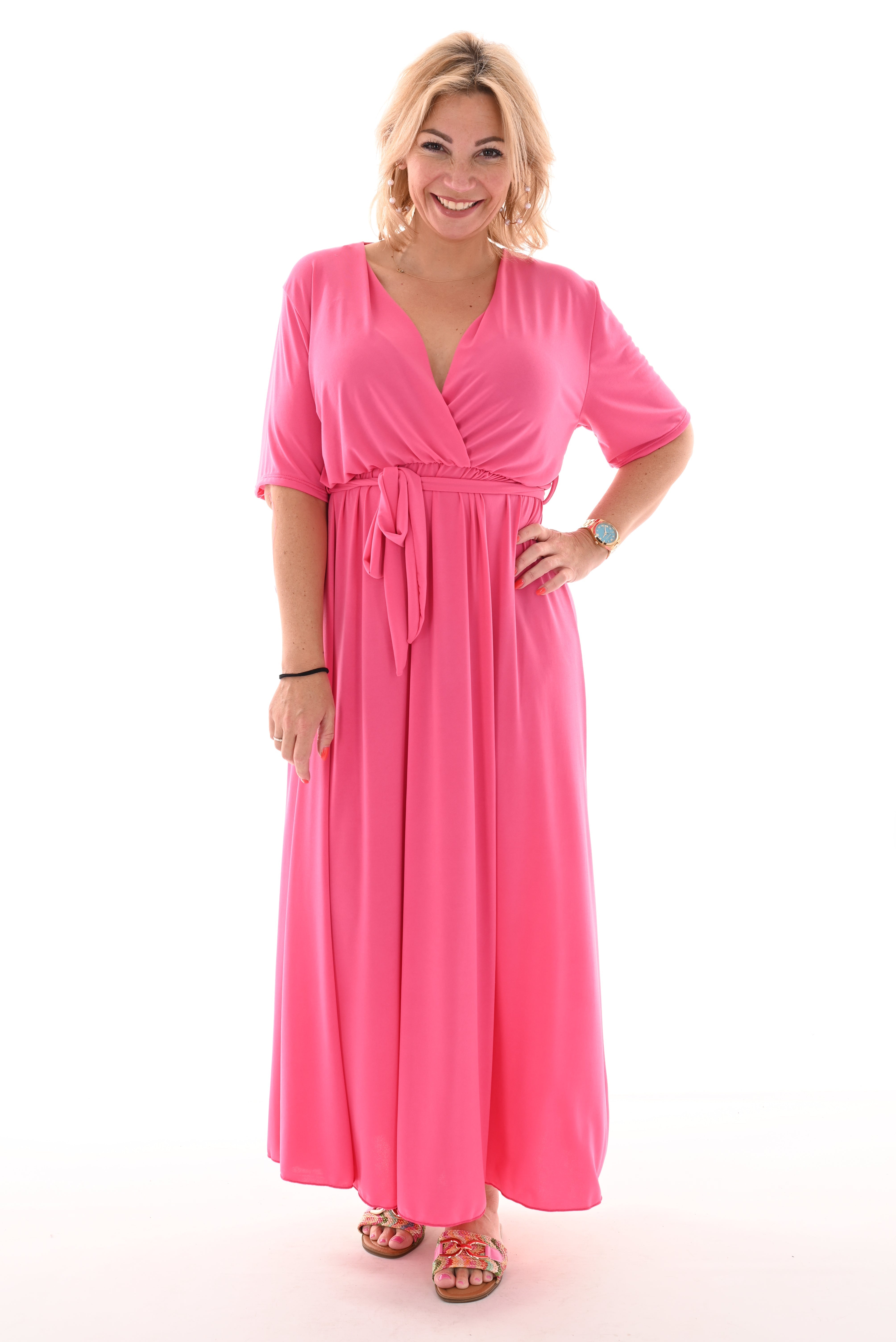 Leila Minimalist Maxi Dress Travel with Belt Premium Edit