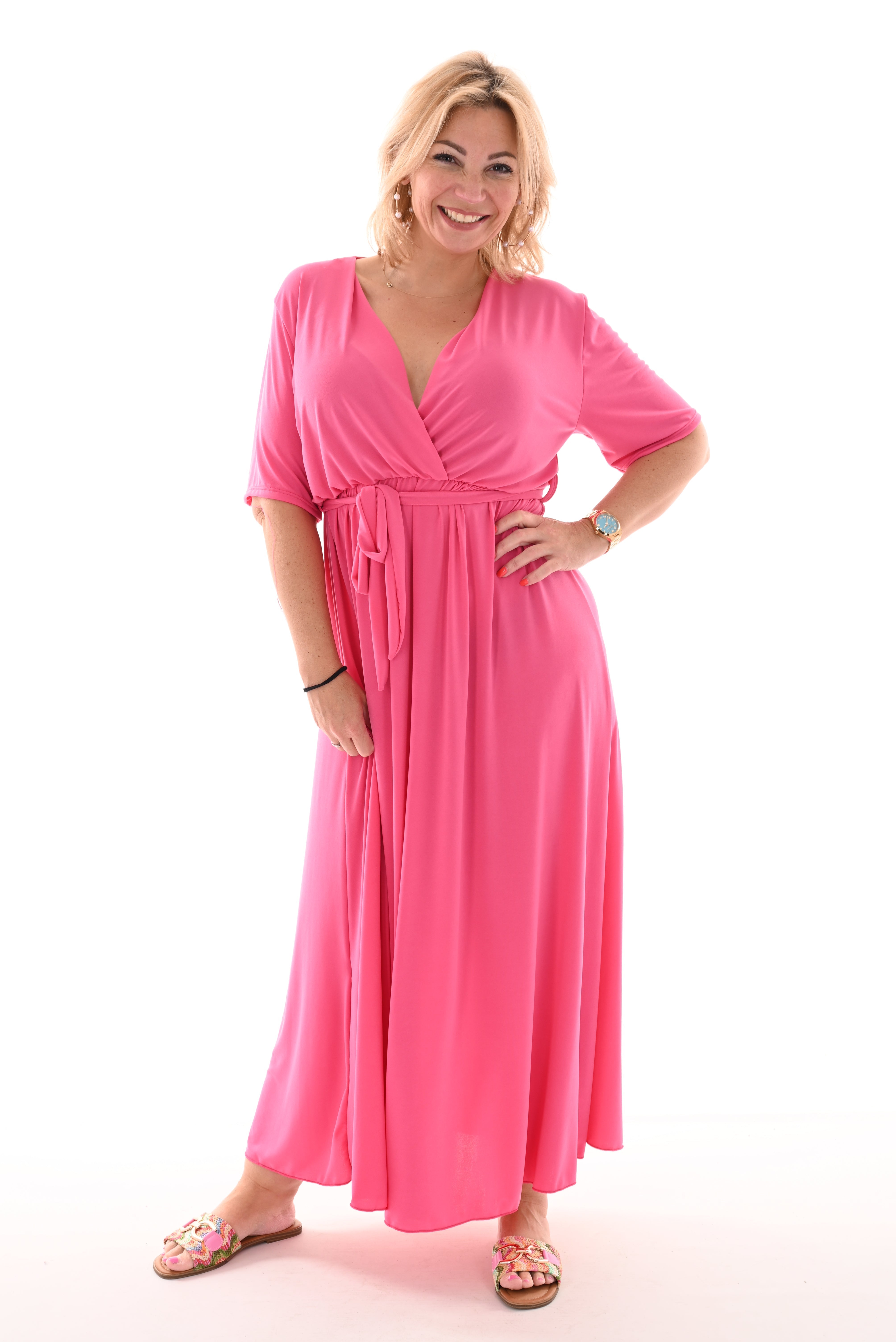 Leila Minimalist Maxi Dress Travel with Belt Premium Edit