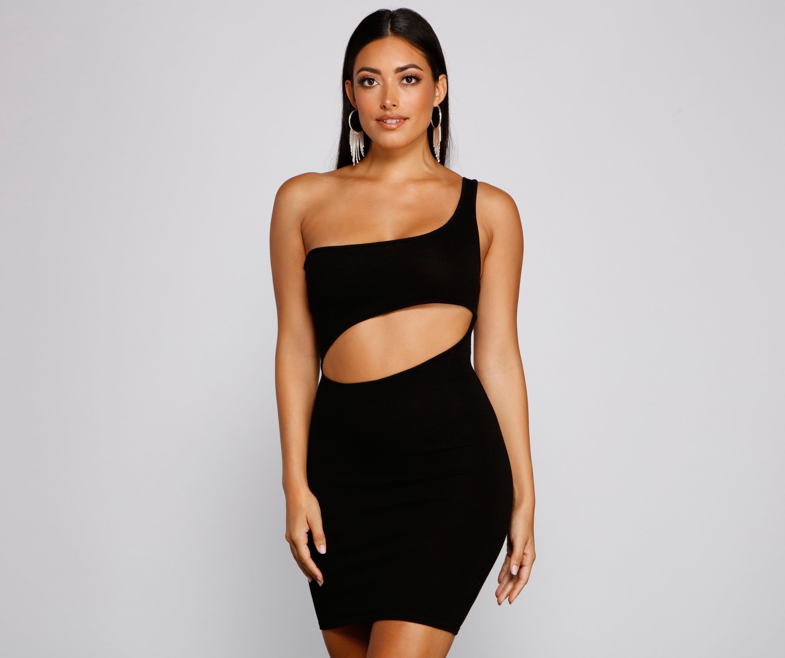 Above Cut The Rest Ribbed Knit Mini Dress