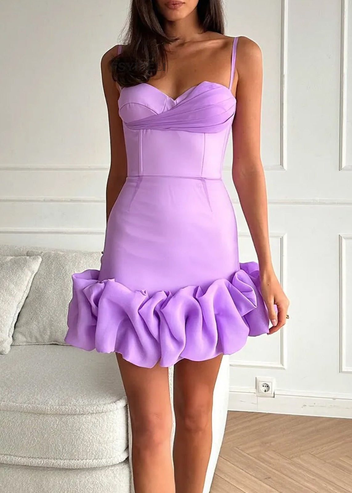 Ruffle Amara Hem Corset Mini Dress
