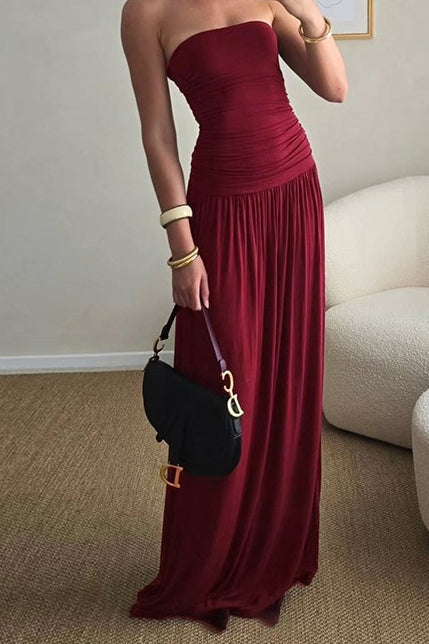 Strapless Off Shoulder Maxi Evening Dress