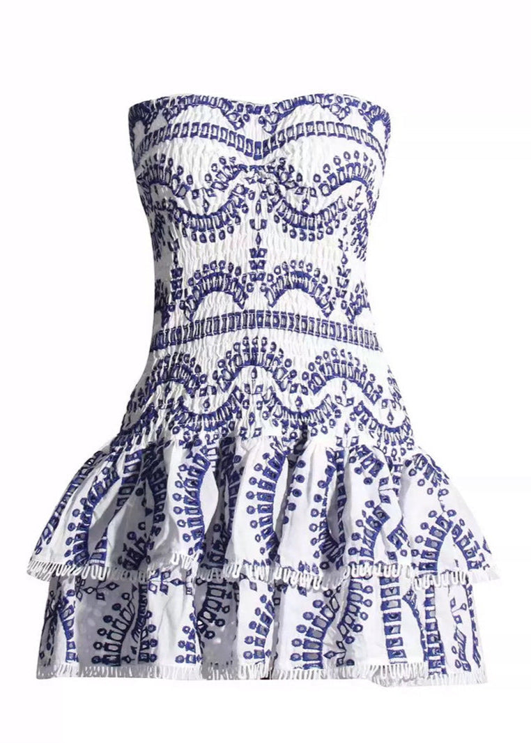Smocked Santorini Strapless Mini Dress