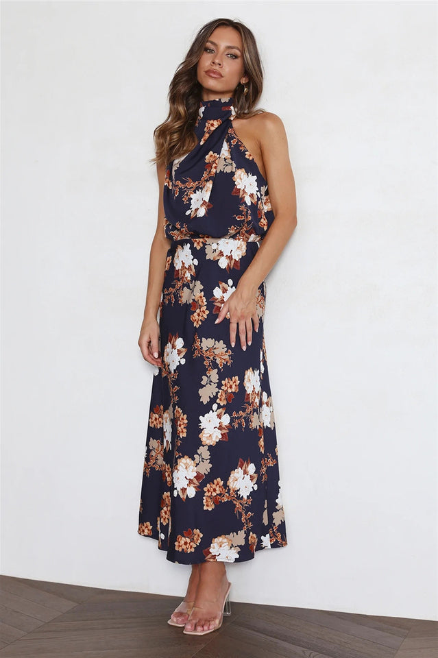 Halter Anabelle Neck Midi Dress