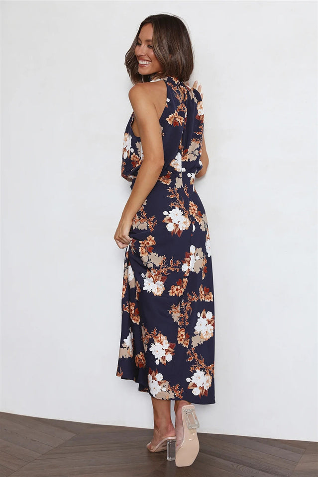 Halter Anabelle Neck Midi Dress