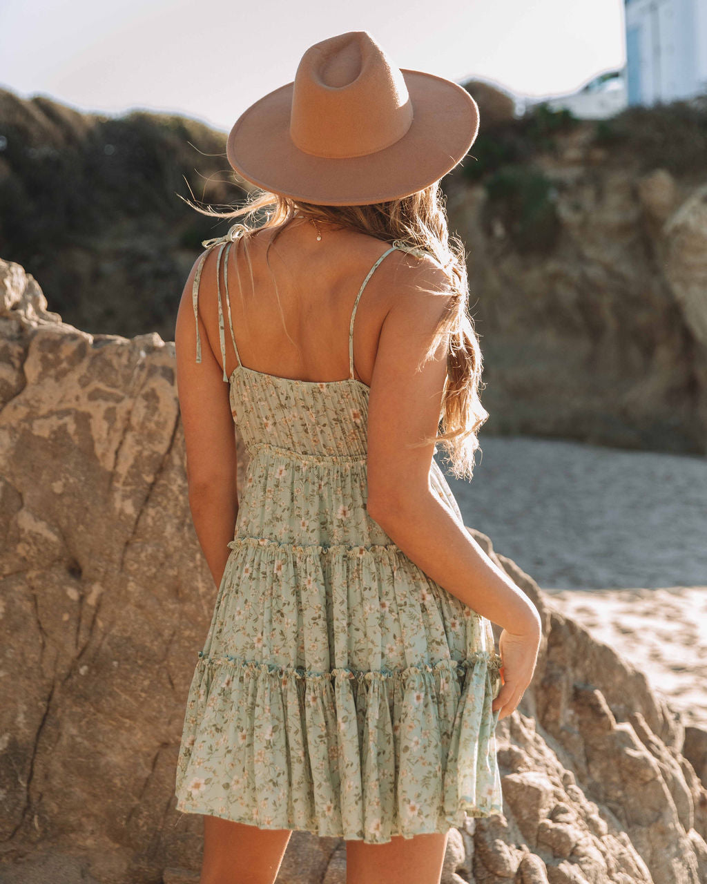 Alyssum Bloom Tiered Babydoll Dress Mint