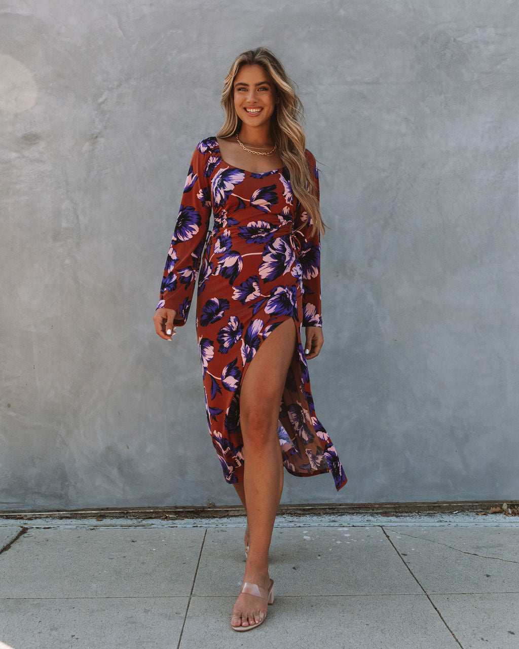 Ronin Botanical Cutout Knit Midi Dress