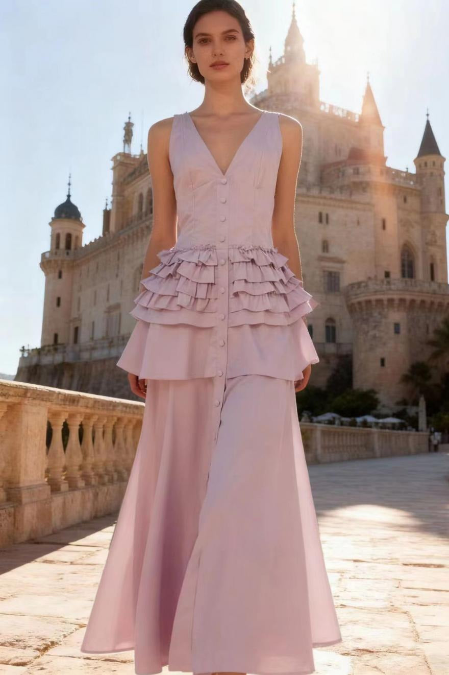 Graceful Vintage Sleeveless Swing Tiered Prom Dress