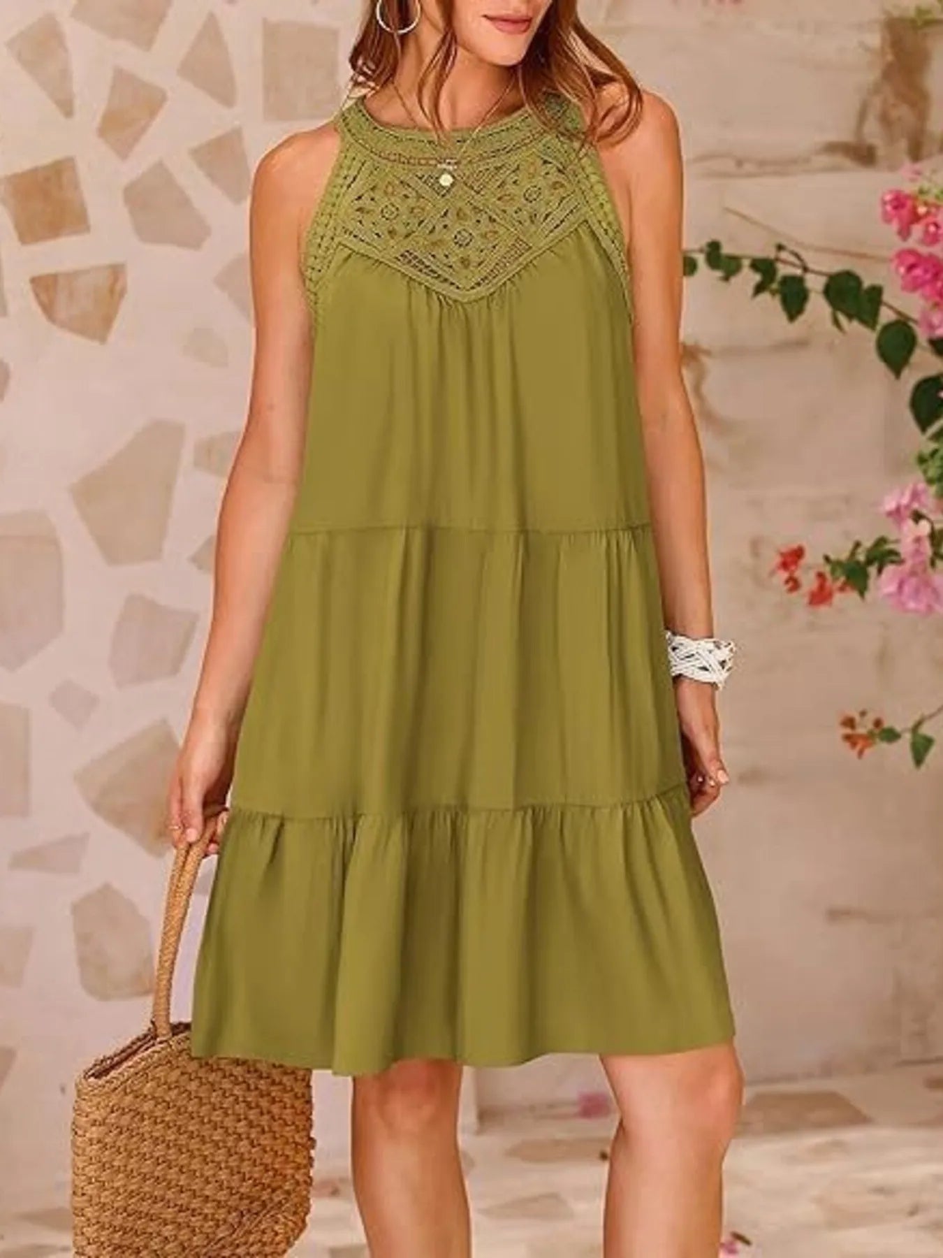 Minimalist Desiree Sleeveless Lace Mini Dress Elevated Occasion Wear