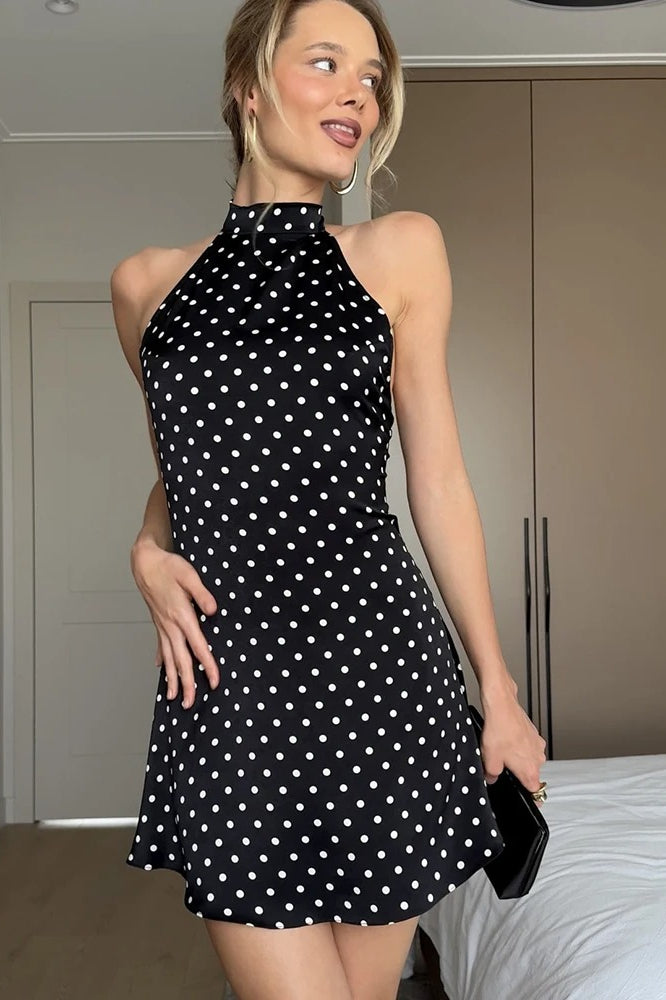 Polka Backless Dot Mini Dress