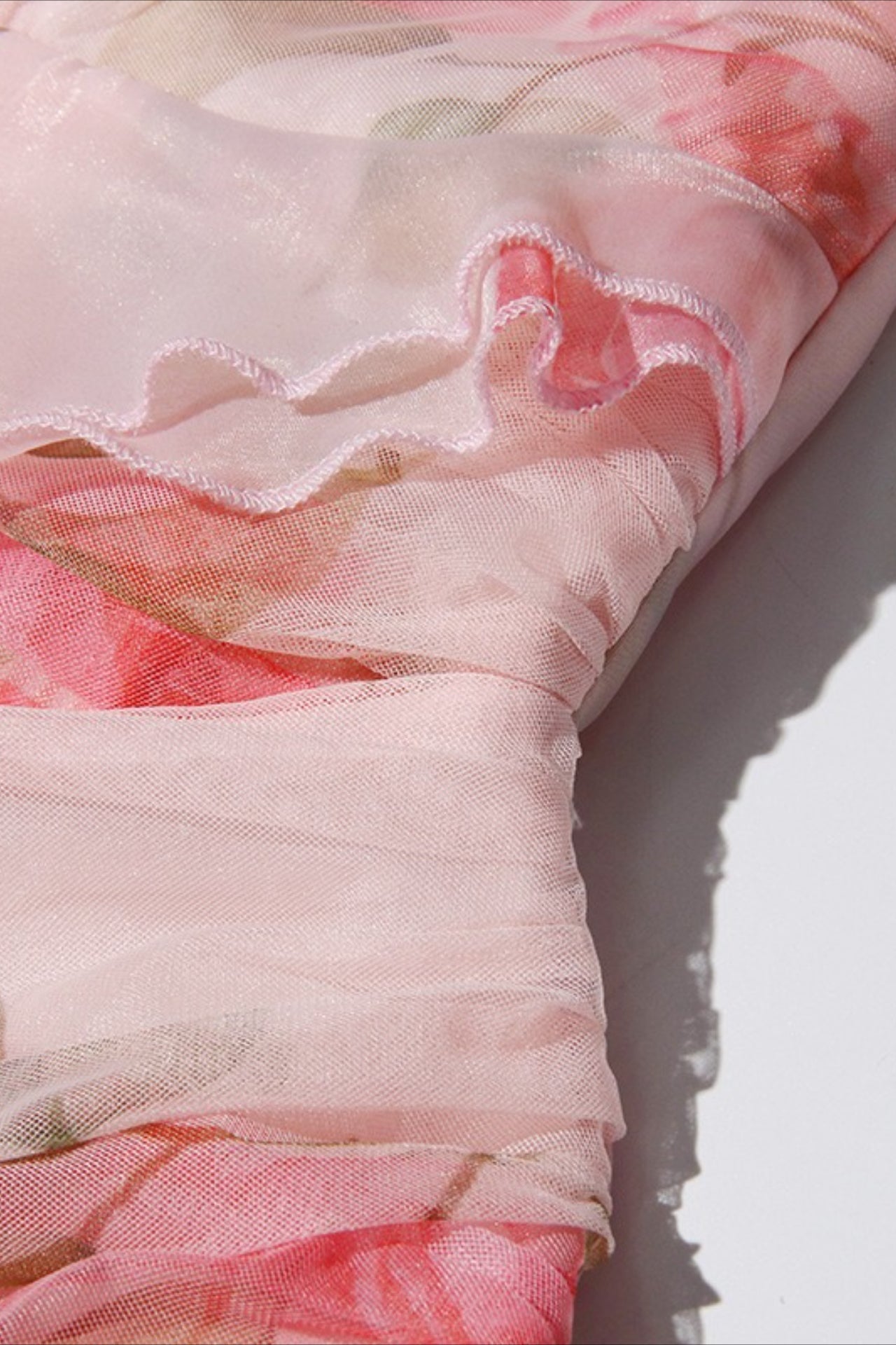 V Neck 3D Detail Chic Maxi Floral Dress