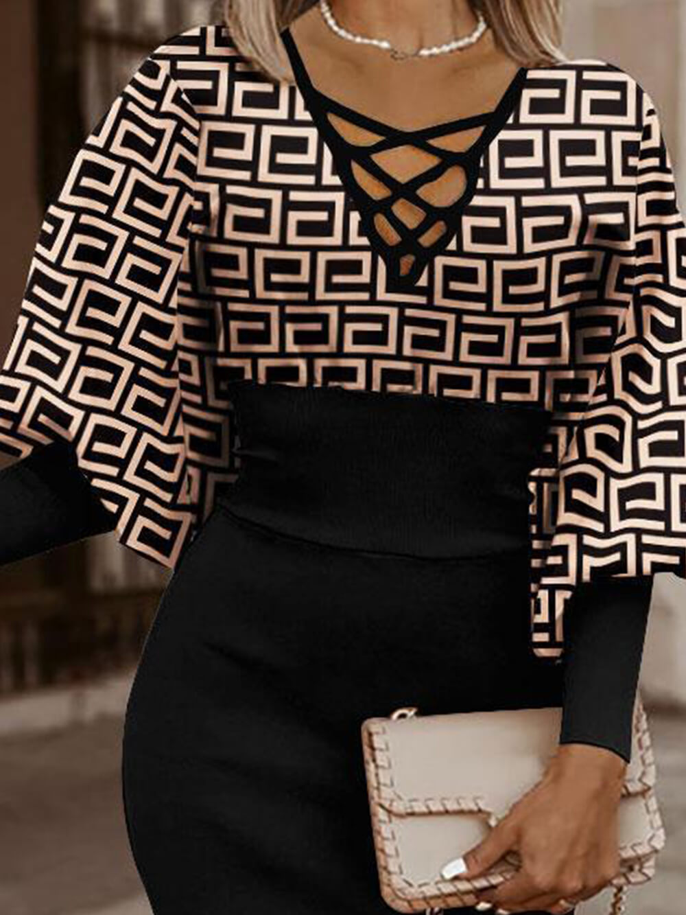 Sleeve Balloon Fashion Midi Dress