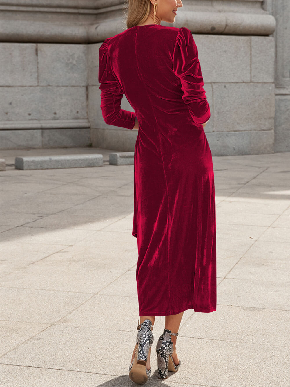 Elegance French Velvet Midi Dress