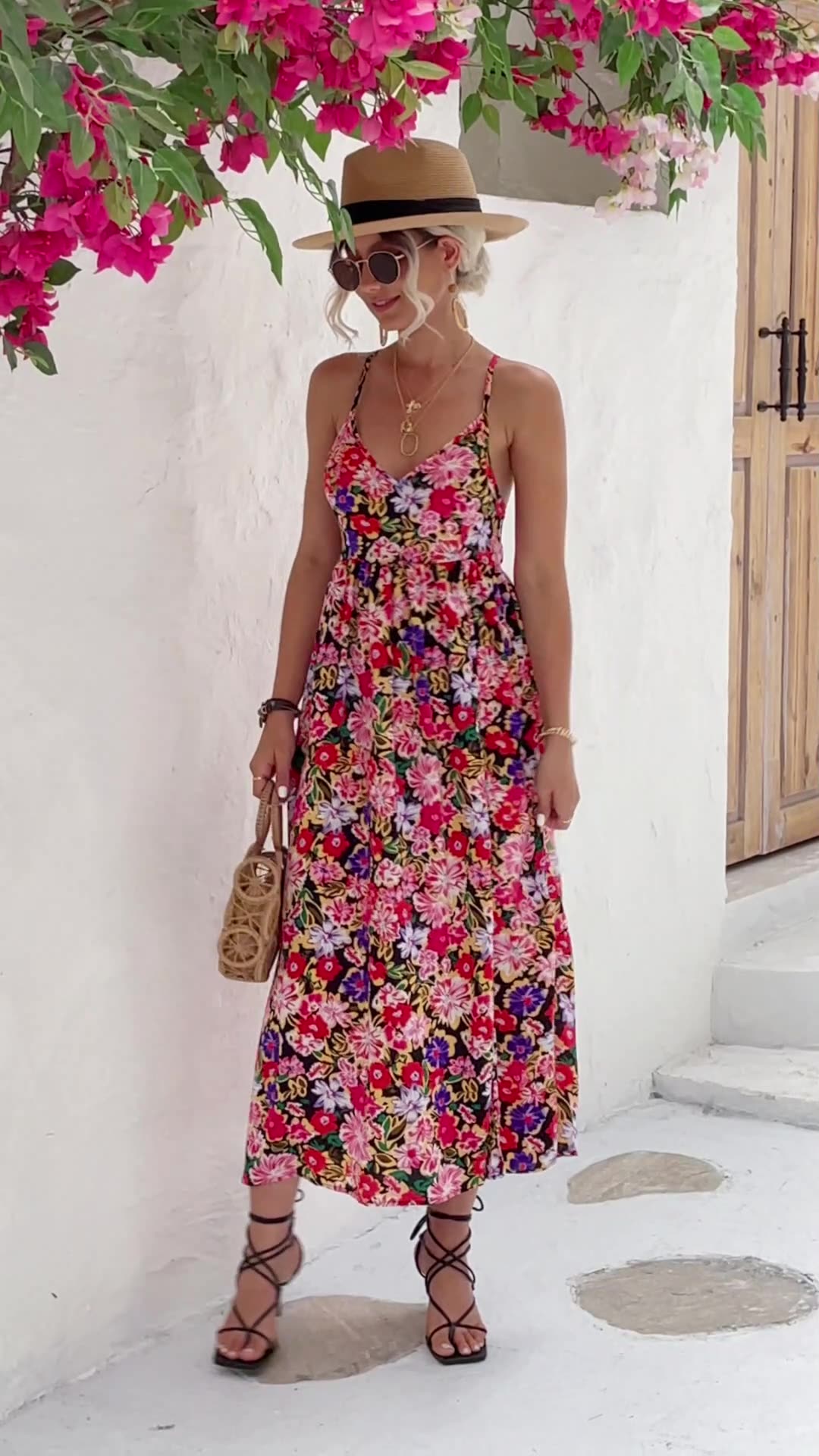 Backless Summer Split Halter Bohemian Dress